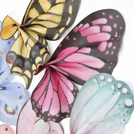 Butterfly Wings Wrapping Paper - 10 sets - Mint & Pink - Prismribbons