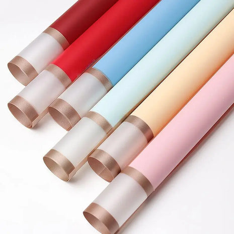 Double Gold Rim Wrapping Sheets - 20 sheets - White - Prismribbons