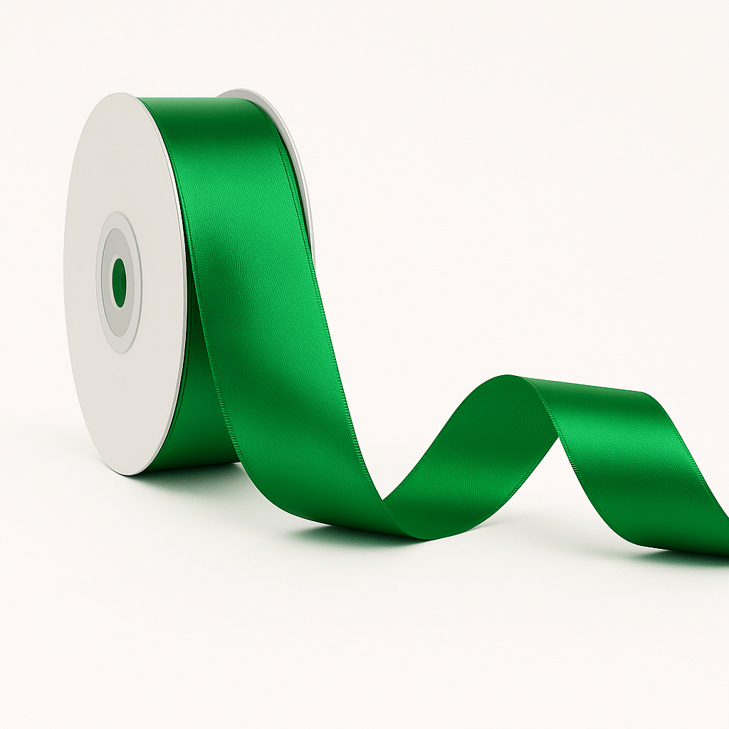 Double - sided Satin Ribbon - Dark Green - Prismribbons