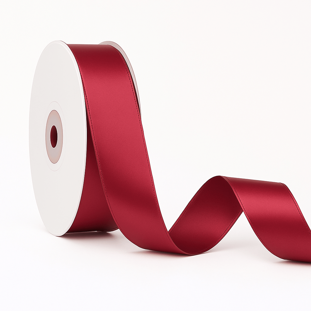 Double - sided Satin Ribbon - Maroon - Prismribbons