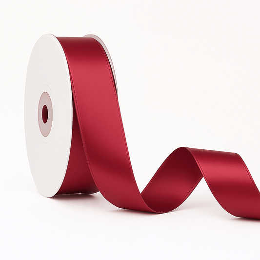 Double - sided Satin Ribbon - Maroon - Prismribbons
