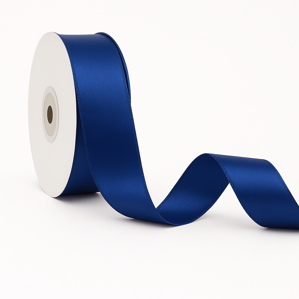 Double - sided Satin Ribbon - Navy Blue - Prismribbons