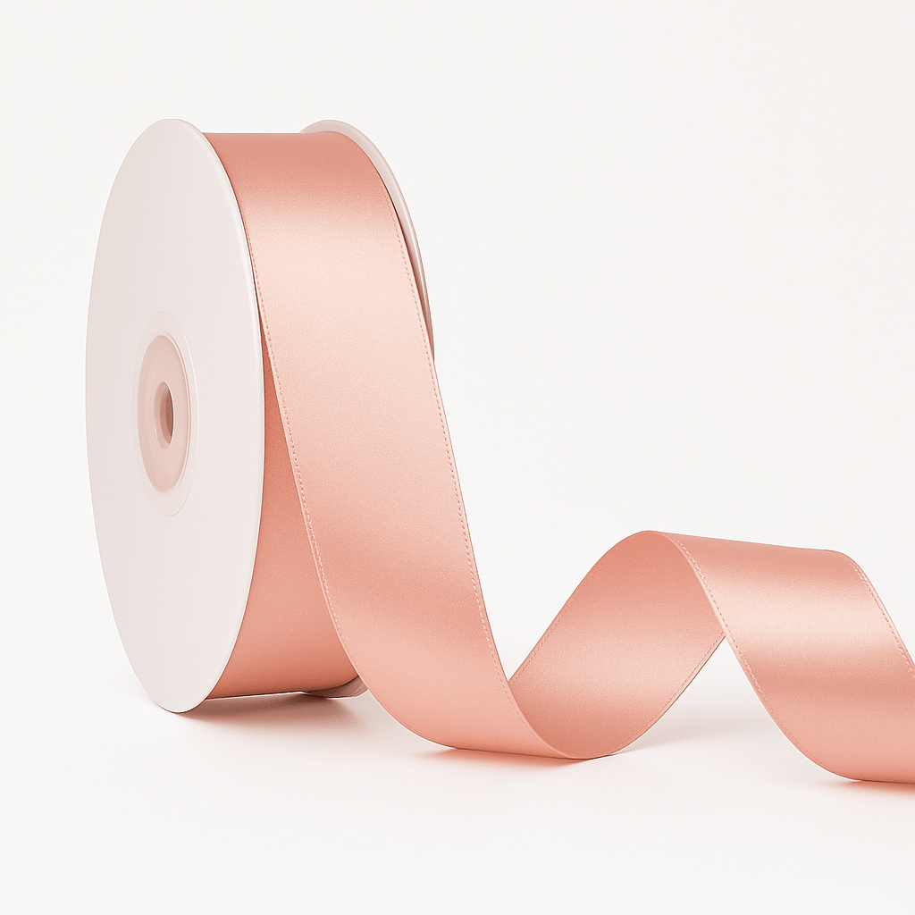 Double - sided Satin Ribbon - Peach - Prismribbons