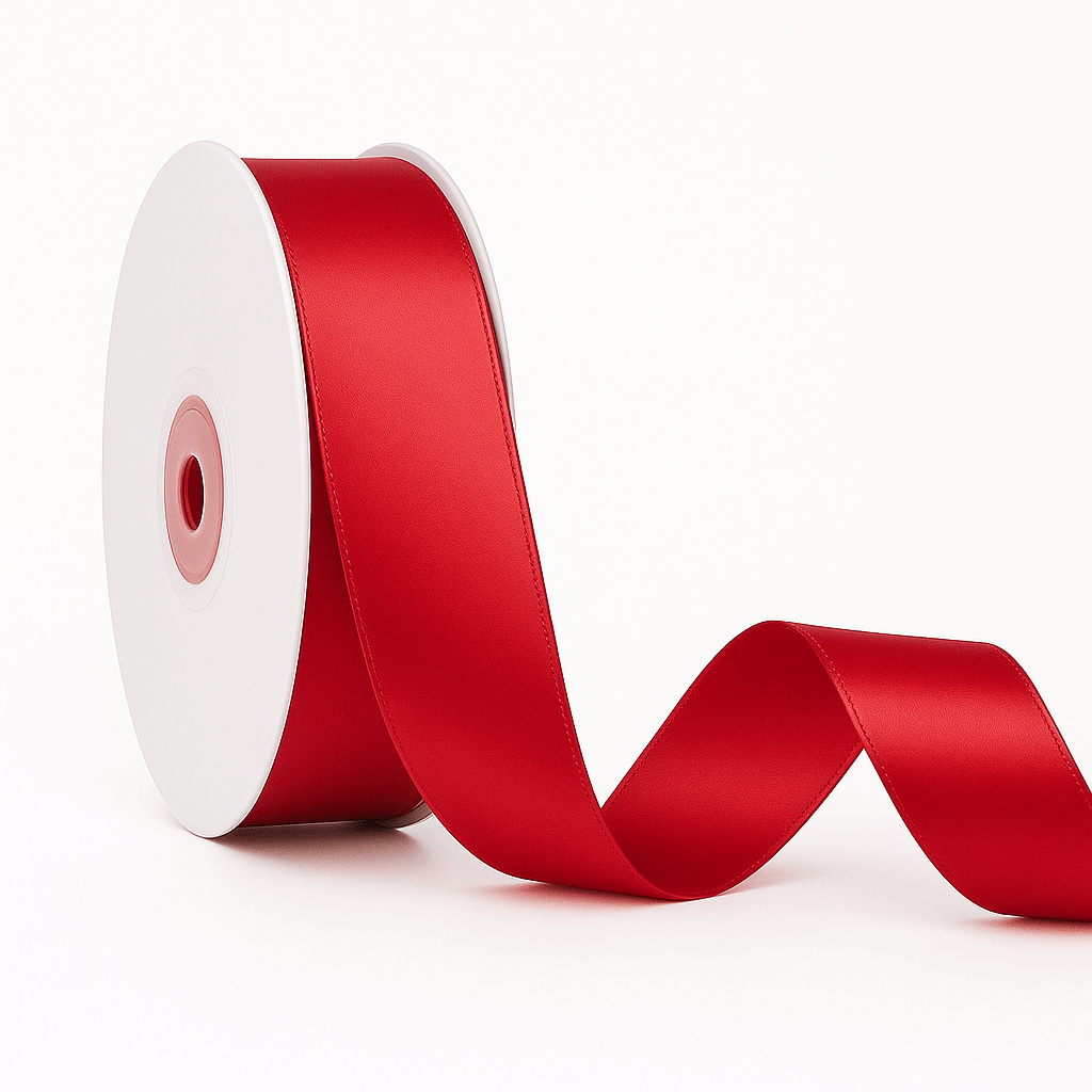 Double - sided Satin Ribbon - Red - Prismribbons