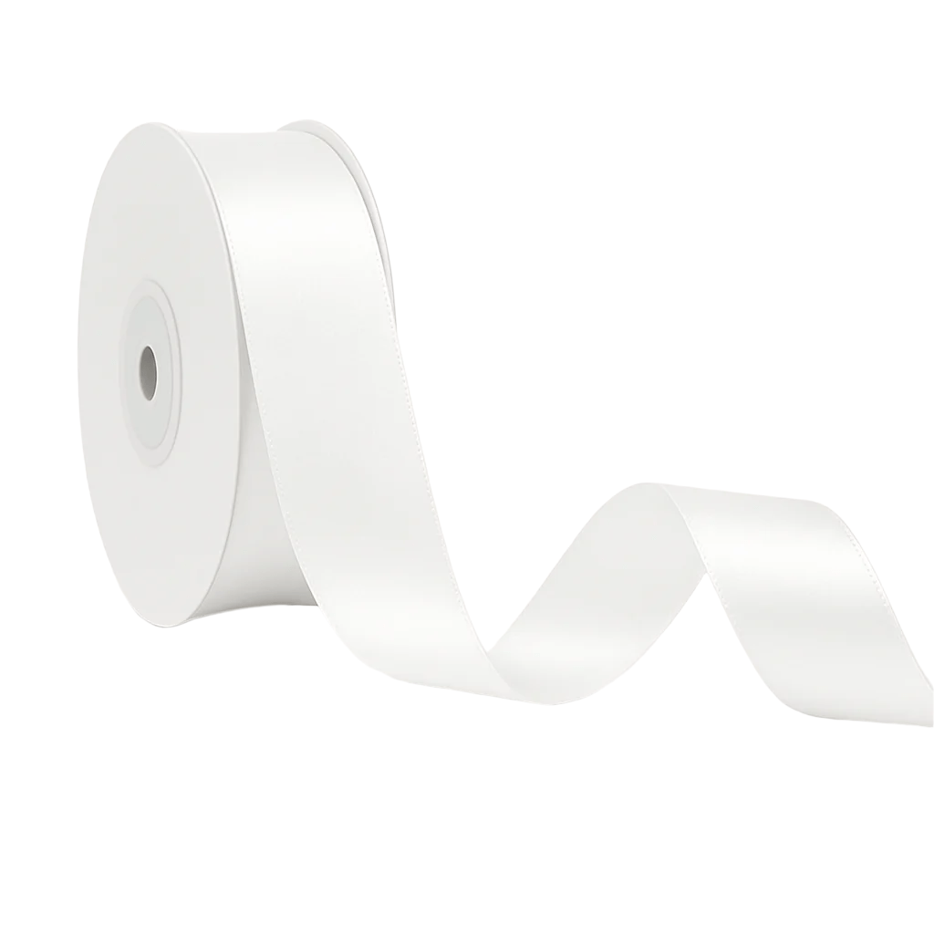 Double - sided Satin Ribbon - White - Prismribbons