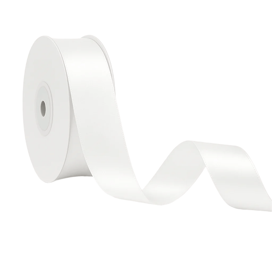 Double - sided Satin Ribbon - White - Prismribbons