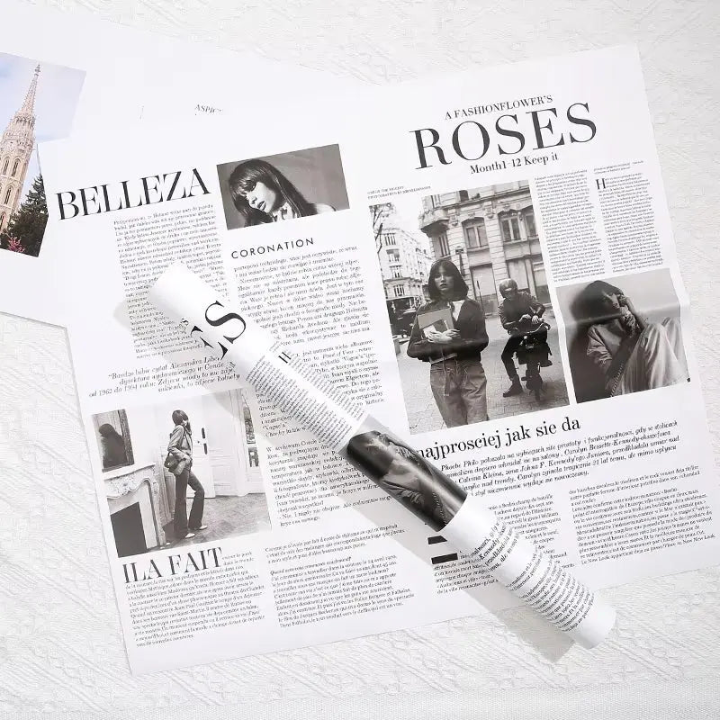 Fashion Magazine Wrapping Sheets - 20 sheets - Roses - Prismribbons