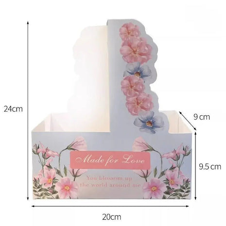 Floral Cup/Gift Holder Bag (5 pcs) - Blue - Prismribbons