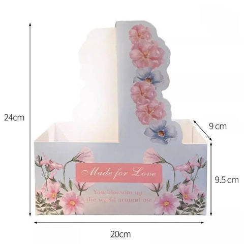 Floral Cup/Gift Holder Bag (5 pcs) - Blue - Prismribbons
