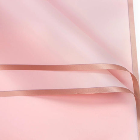 Gold Rim Bouquet Wrapping Sheets - 20 sheets - Baby Pink - Prismribbons