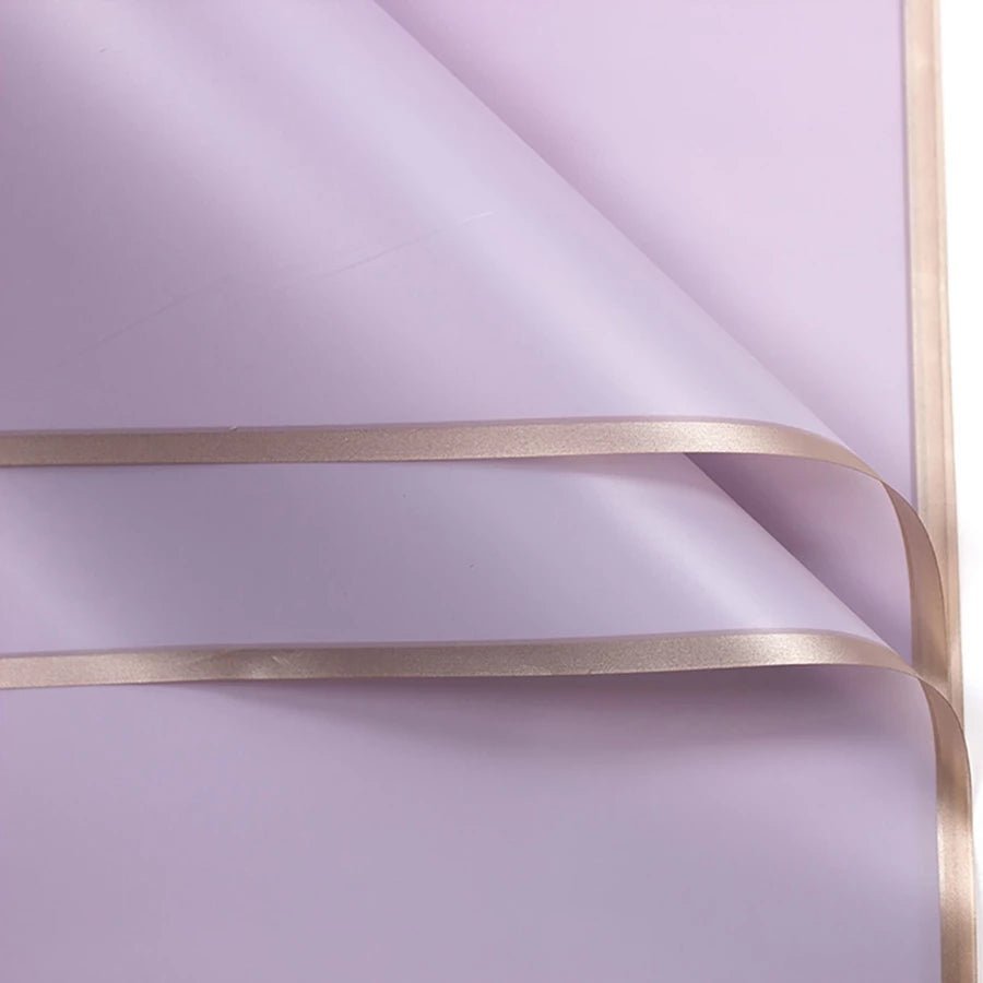 Gold Rim Bouquet Wrapping Sheets - 20 sheets - Lilac - Prismribbons