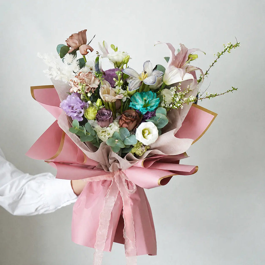Gold Rim Bouquet Wrapping Sheets - 20 sheets - White - Prismribbons