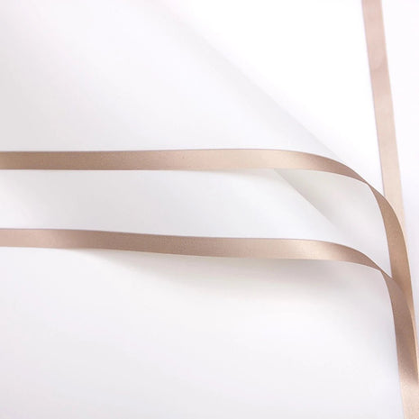 Gold Rim Bouquet Wrapping Sheets - 20 sheets - White - Prismribbons