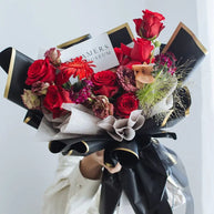 Gold Rim Bouquet Wrapping Sheets - Black (20 sheets) - Prismribbons