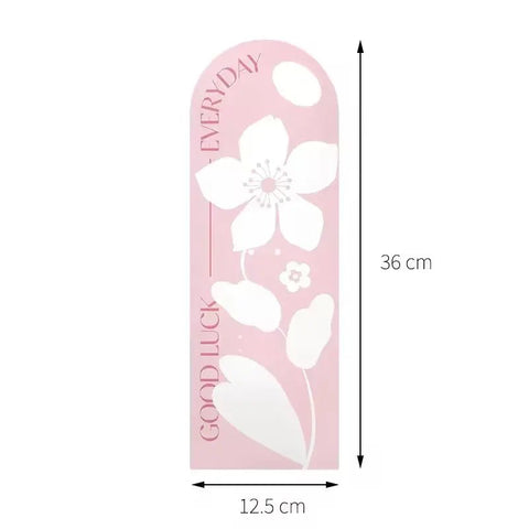 'Good luck Everyday' Flower card - 10pcs - Pink - Prismribbons