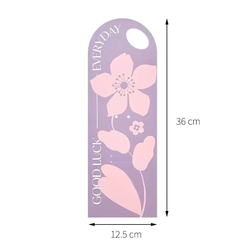 'Good luck Everyday' Flower card - 10pcs - Purple - Prismribbons