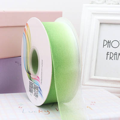 Gradient Organza Ribbon - Green (1 inch) - Prismribbons