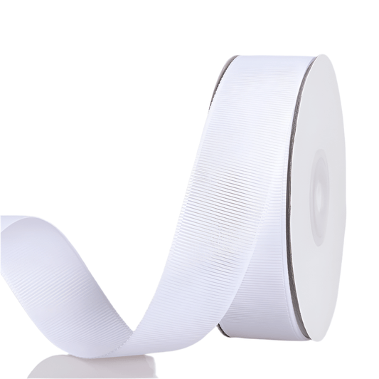 Grossgrain Ribbon - White - Prismribbons