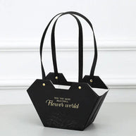 Heart Fold Flower Bag (5pcs) - Black - Prismribbons