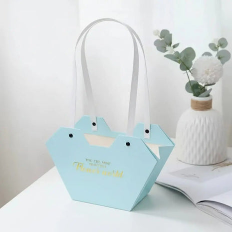 Heart Fold Flower Bag (5pcs) - Blue - Prismribbons