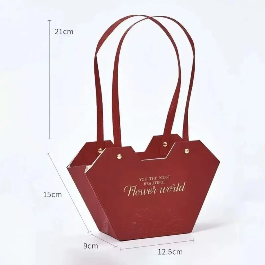 Heart Fold Flower Bag (5pcs) - Pink - Prismribbons