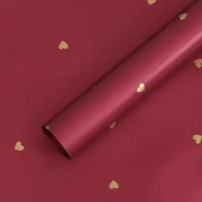 Heart Pattern Wrapping Sheets - 20 sheets - Maroon - Prismribbons