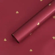 Heart Pattern Wrapping Sheets - 20 sheets - Maroon - Prismribbons