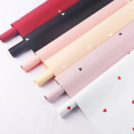 Heart Pattern Wrapping Sheets - 20 sheets - White & Red - Prismribbons