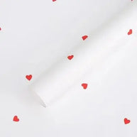 Heart Pattern Wrapping Sheets - 20 sheets - White & Red - Prismribbons