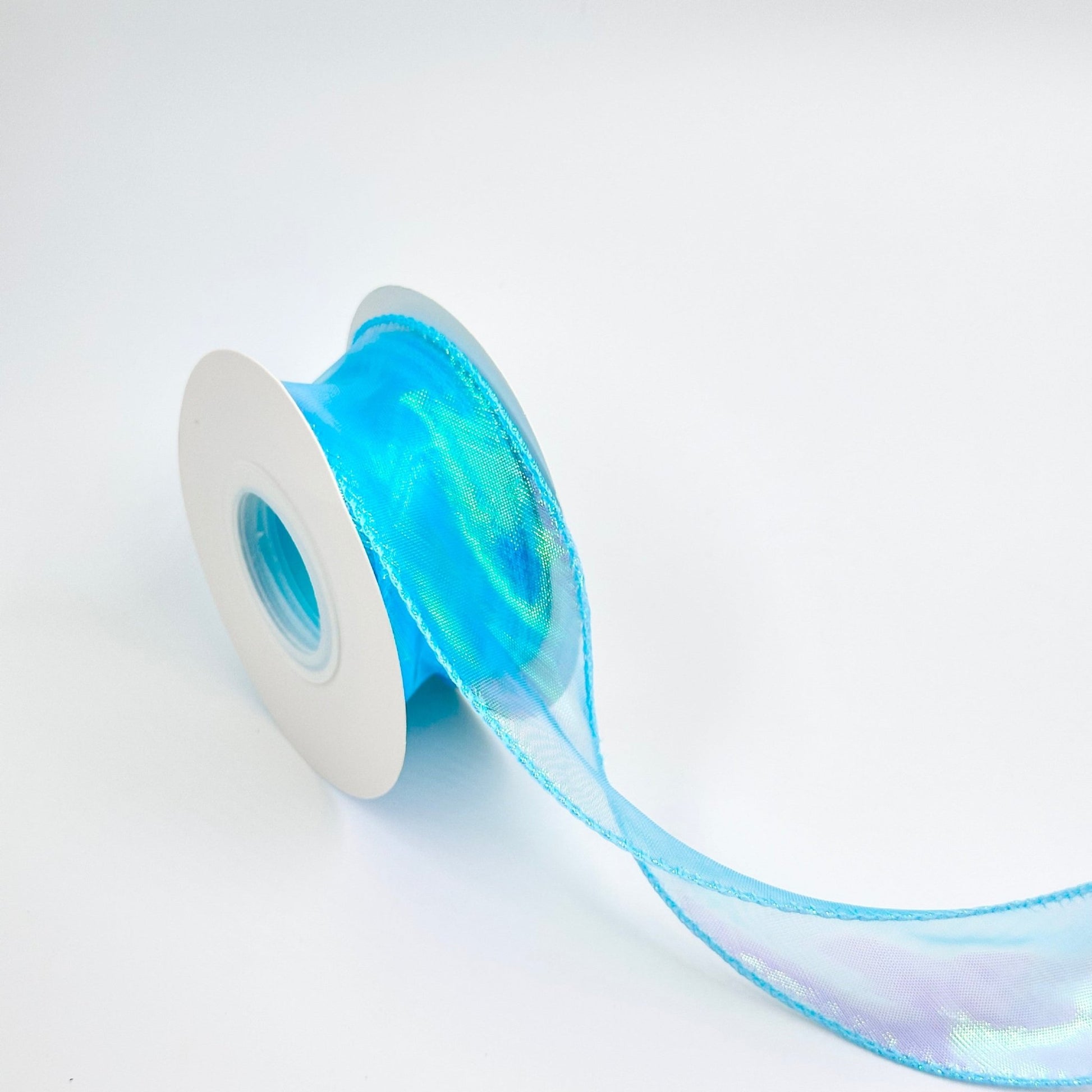 Iridescent Wavy Organza - Blue - Prismribbons