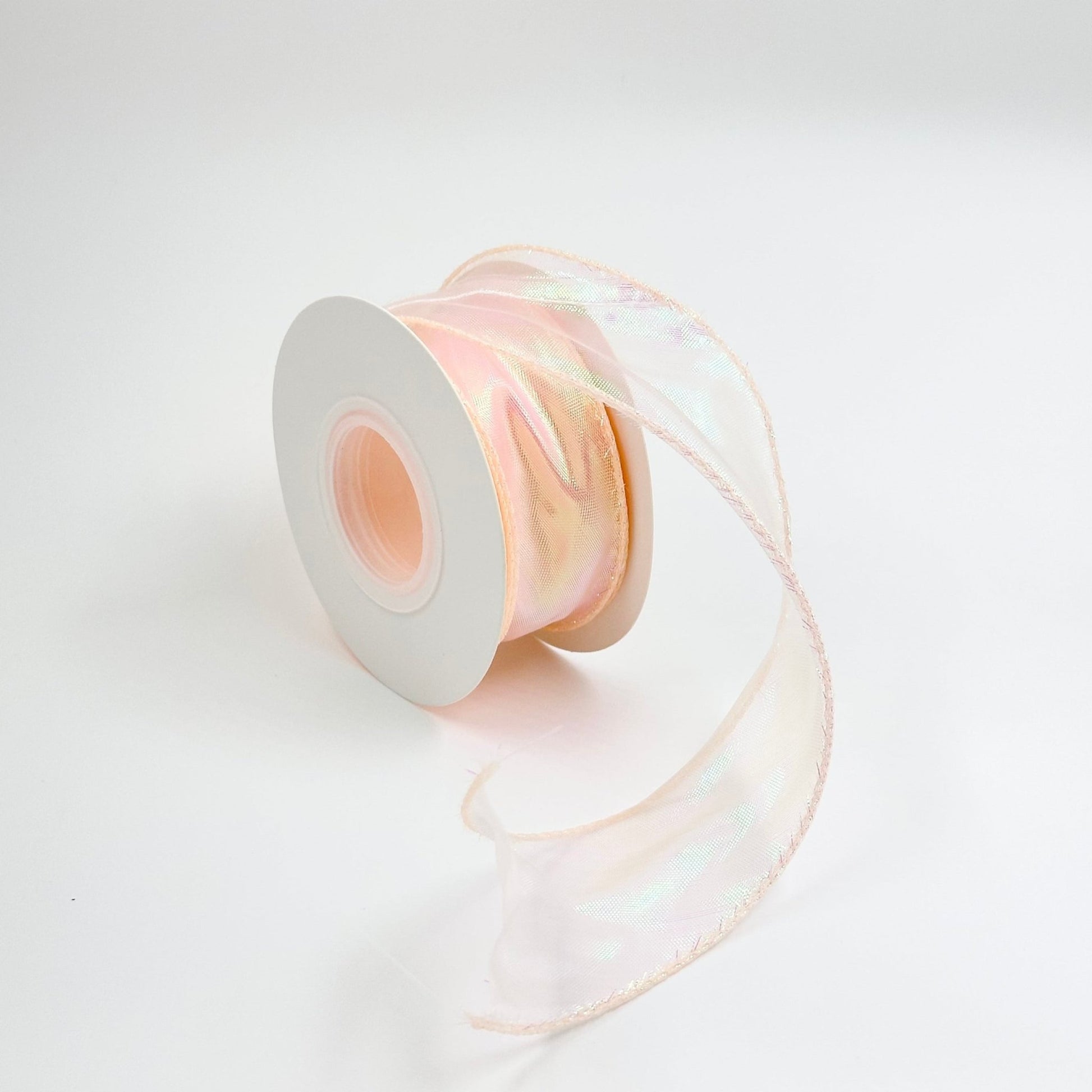 Iridescent Wavy Organza - Peach - Prismribbons