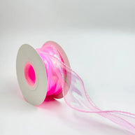 Iridescent Wavy Organza Ribbon – 1.5 inch - 9 Meters - Pink - Prismribbons