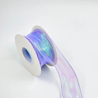Iridescent Wavy Organza Ribbon – 1.5 inch - 9 Meters - Purple - Prismribbons
