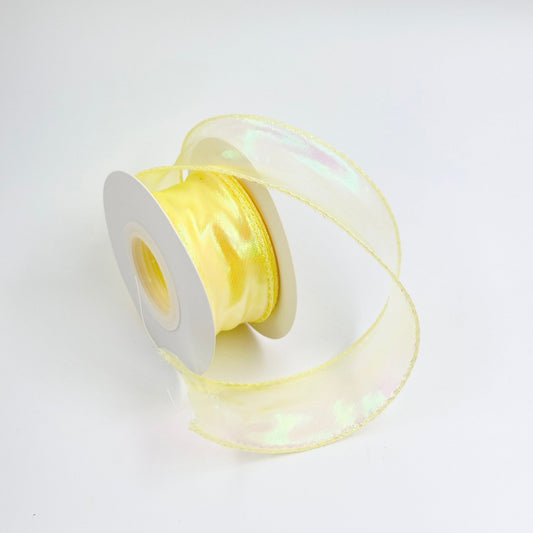 Iridescent Wavy Organza - Yellow - Prismribbons