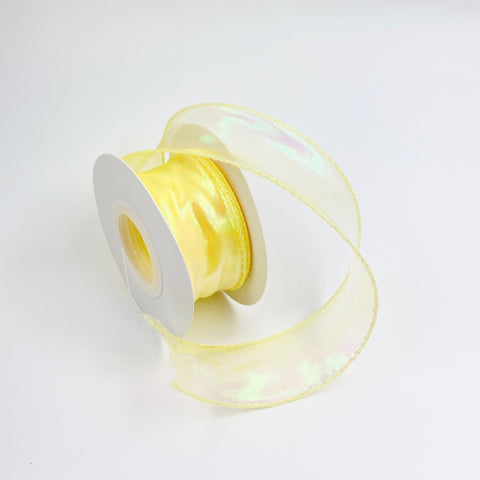 Iridescent Wavy Organza - Yellow - Prismribbons