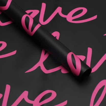 Love Bouquet Wrapping Sheet - Black (20 sheets) - Prismribbons
