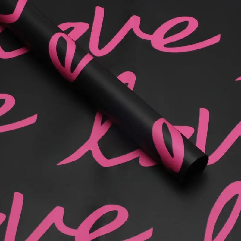 Love Bouquet Wrapping Sheet - Black (20 sheets) - Prismribbons