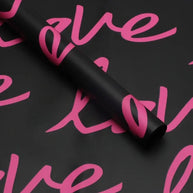 Love Bouquet Wrapping Sheet - Black (20 sheets) - Prismribbons