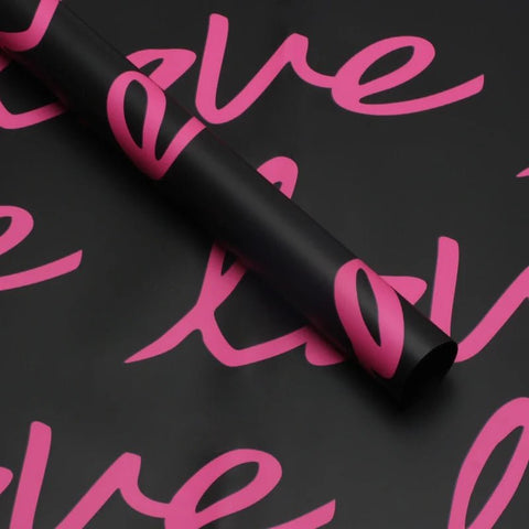 Love Bouquet Wrapping Sheet - Black (20 sheets) - Prismribbons
