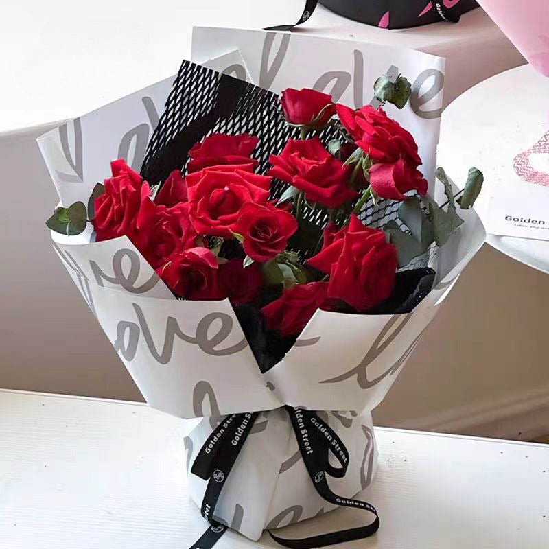 Love Bouquet Wrapping Sheet - Pink (20 sheets) - Prismribbons