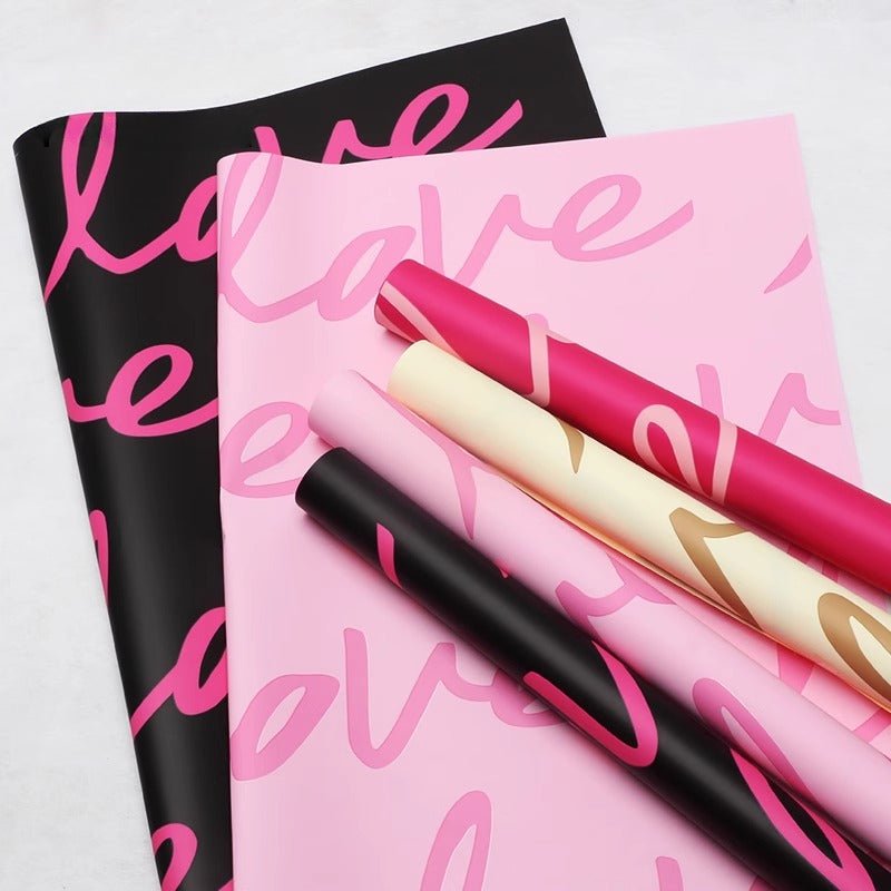 Love Bouquet Wrapping Sheet - Pink (20 sheets) - Prismribbons