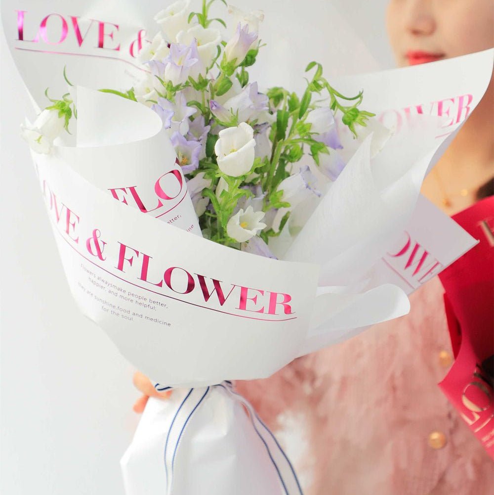 "Love & Flower" Bouquet Wrapping Sheet - Rose Gold (10 sheets) (30cmx45cm) - Prismribbons