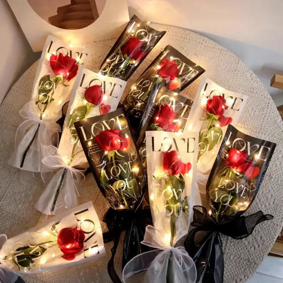 Love You Flower Sleeves (20 pcs) - Black - Prismribbons