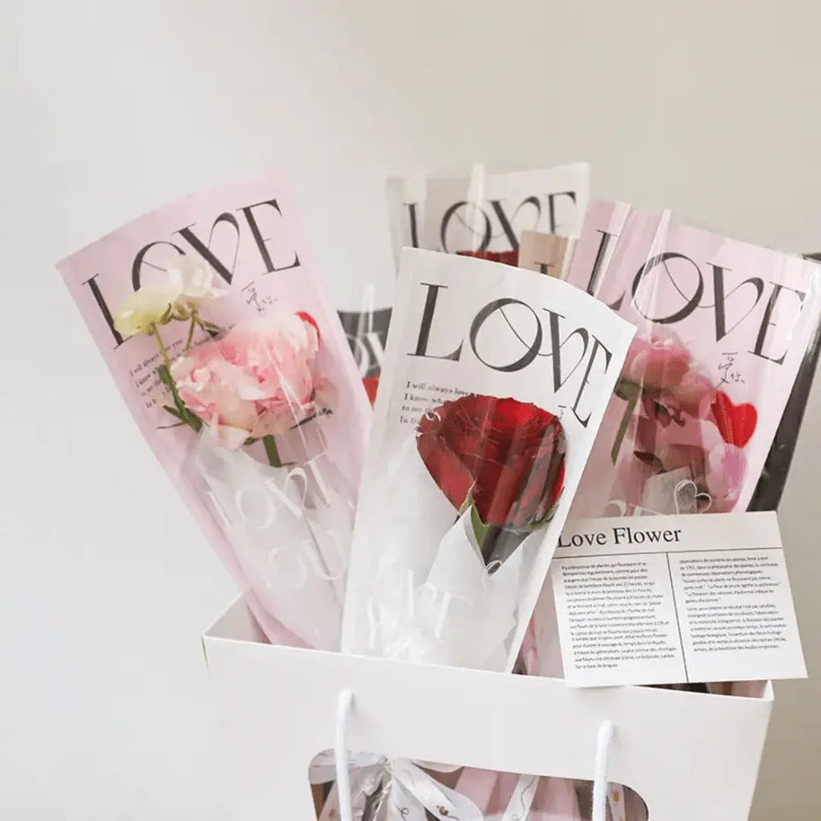 Love You Flower Sleeves (20 pcs) - Black - Prismribbons