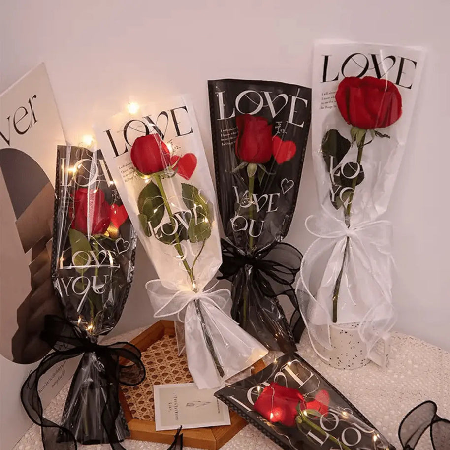 Love You Flower Sleeves (20 pcs) - Black - Prismribbons