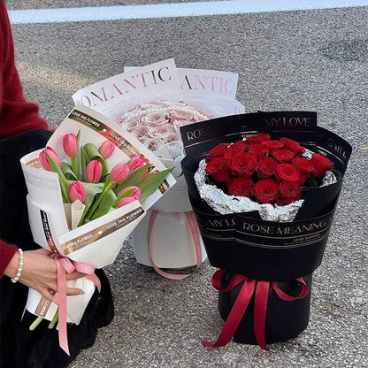 "Loving Flower" Bouquet Wrapping Sheet - Rose Gold (10 sheets) (30cmx45cm) - Prismribbons