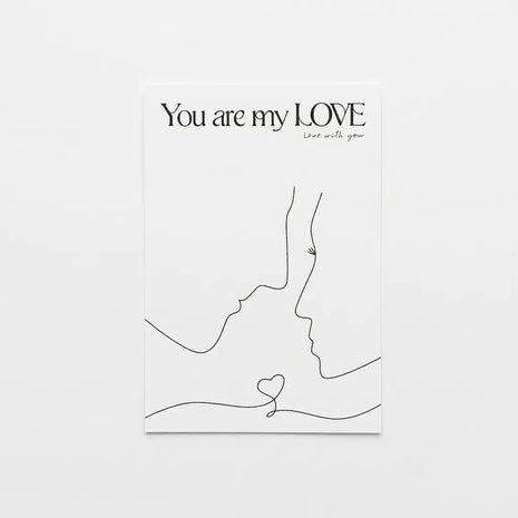 Minimal Line Art Wrapping Sheets - 20 sheets - You are my love - Prismribbons
