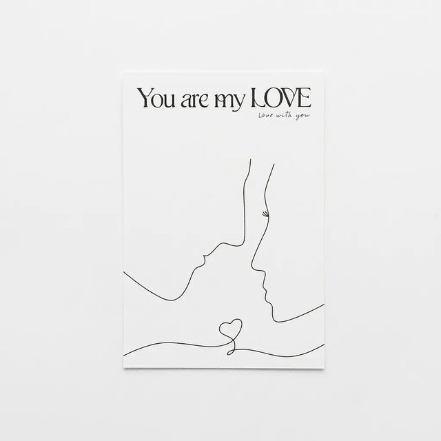 Minimal Line Art Wrapping Sheets - 20 sheets - You are my love - Prismribbons