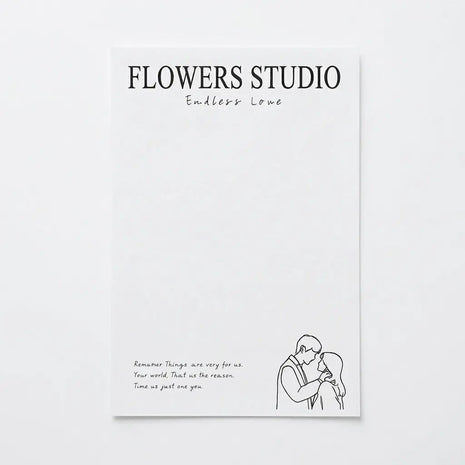Minimal Line Art Wrapping Sheets - 20 sheets - Flowers studio - Prismribbons