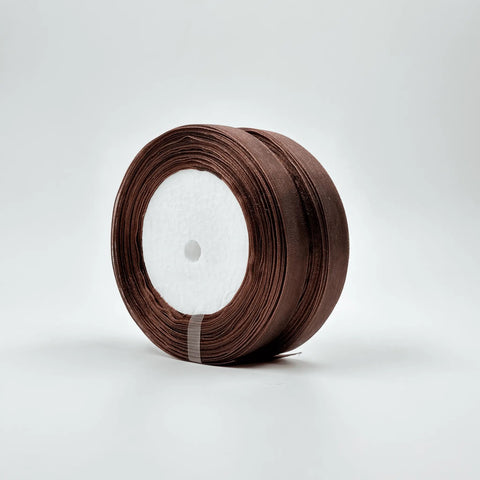 Organza Ribbon (0.5 inch) (35 meter) - Brown - Prismribbons
